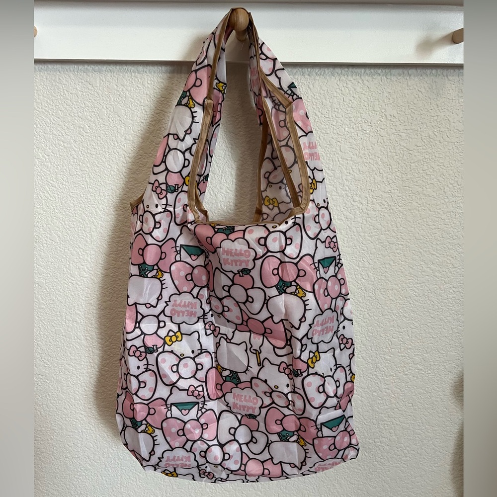 PINK & Tan Sanrio Hello Kitty lightweight & compact Tote, medium Capacity